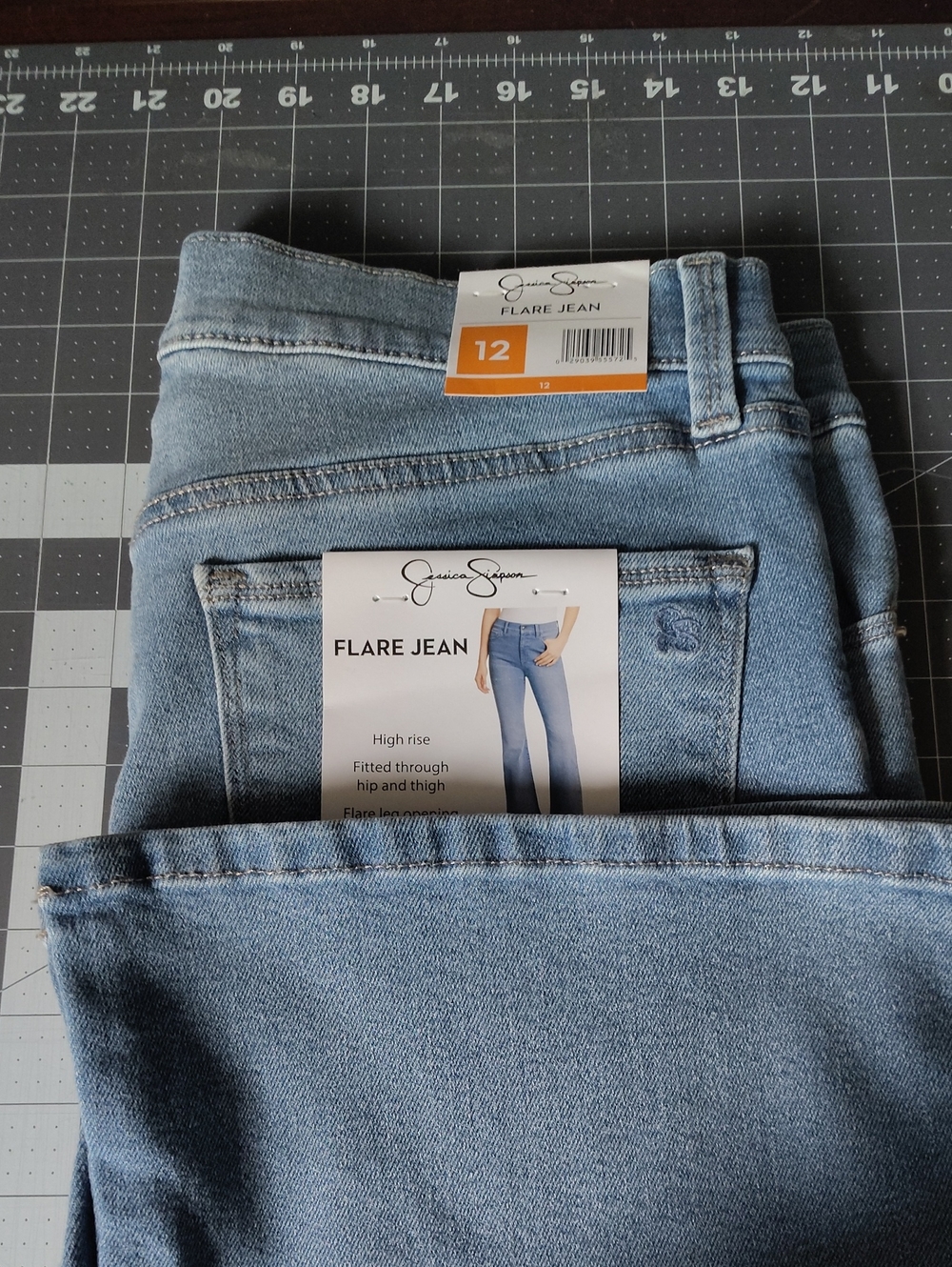 Jessica Simpson High-Rise Flare Jeans - Light Blue - Size 12